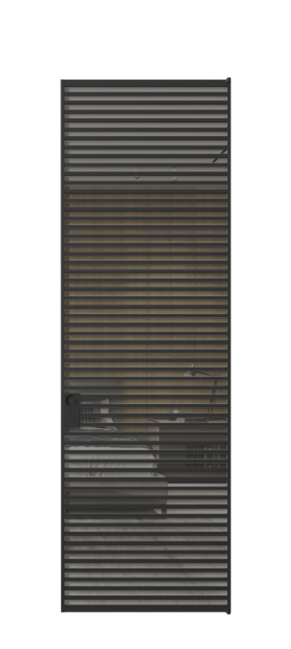 Алюминиевая дверь АЛПЛ040.07  Алюминий Черный Рефлективное серое стекло "Stopsol", калёное, 6 мм. Без короба чер Цена 216990 Стоимость комплекта двери включает: 
1. Полотно (600/650/700/750/800/850/900/950*2000-2400 мм).
2. Короб
3. Комплект фурнитуры (2 торцевые петли и магнитный замок с ответной планкой). Фабрика дверей Волховец 8 (800) 551 43 19  Алюминиевая дверь АЛПЛ040.07 Алюминий Черный Рефлективное серое стекло "Stopsol", калёное, 6 мм Цена 216990  | Volhovec