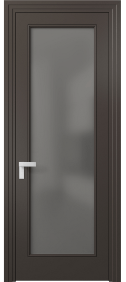 Межкомнатная дверь Рокка 8300 Матовый антрацит Сатинированное серое стекло, триплекс Цена 85599 ₽ | Volhovec