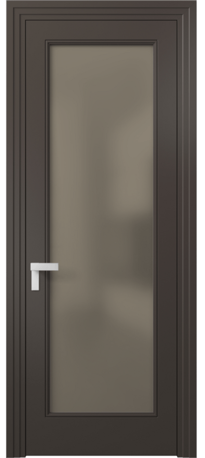 Межкомнатная дверь Рокка 8300 Матовый антрацит Сатинированное бронзовое стекло, триплекс Цена 85599 ₽ | Volhovec