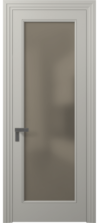 Межкомнатная дверь Рокка 8300 Матовый тёплый серый Сатинированное бронзовое стекло, триплекс Цена 13890070 so'm | Volhovec