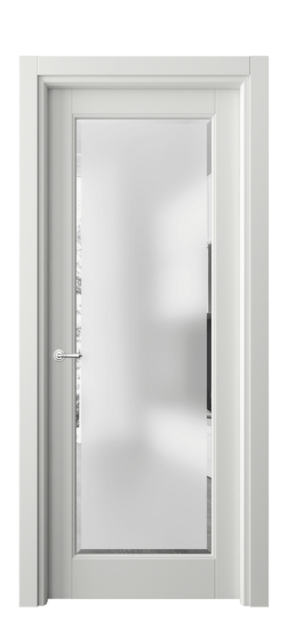 Межкомнатная дверь Toscana Rombo 6300 Бук светло-серый Сатинированное стекло с фацетом Цена 96599 ₽ | Volhovec