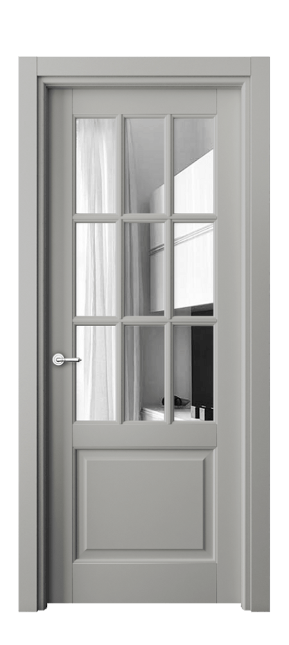 Межкомнатная дверь Тоскана Грильято 6312 Матовый нейтральный серый Двустороннее зеркало, триплекс Цена 117199 ₽ | Volhovec