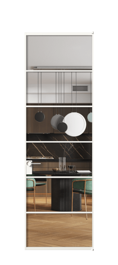 Алюминиевая дверь АЛПЛ040.04 Алюминий Белый Прозрачное стекло "Crystal Vision", калёное, 6 мм Цена 123910  | Volhovec