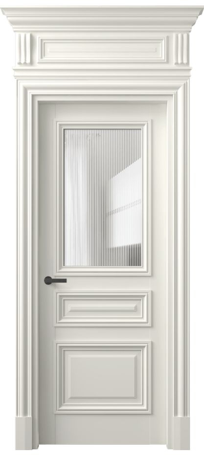 Межкомнатная дверь Антик 7304 Матовый жемчужный Рифлёное стекло "Дюна", триплекс Цена 166309 ₽ | Volhovec