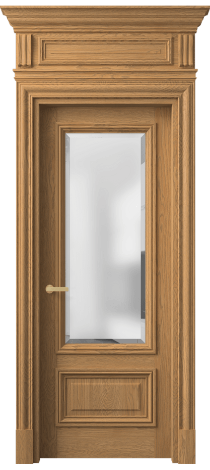 Межкомнатная дверь Антик 7306 Дуб пшеничный матовый Сатинированное стекло с фацетом Цена 267389 ₽ | Volhovec