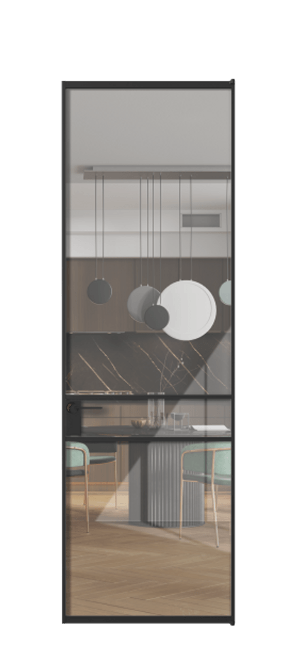 Алюминиевая дверь АЛПЛ040.02  Алюминий Черный Рефлективное прозрачное стекло "Stopsol", калёное, 6мм. Без короба чер Цена 138890 Стоимость комплекта двери включает: 
1. Полотно (600/650/700/750/800/850/900/950*2000-2400 мм).
2. Короб
3. Комплект фурнитуры (2 торцевые петли и магнитный замок с ответной планкой). Фабрика дверей Волховец 8 (800) 551 43 19  Алюминиевая дверь АЛПЛ040.02 Алюминий Черный Рефлективное прозрачное стекло "Stopsol", калёное, 6мм Цена 138890  | Volhovec