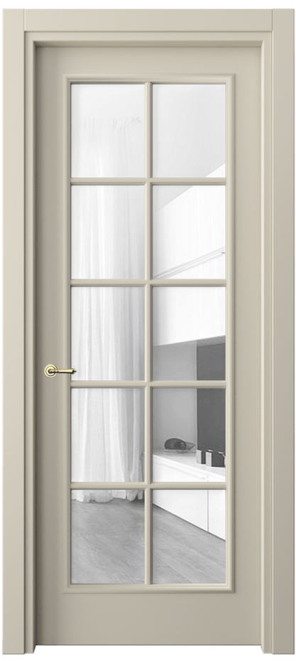 Межкомнатная дверь Paris 8102 Матовый бежево-серый Прозрачное стекло Цена 67760 ₽| Volhovec