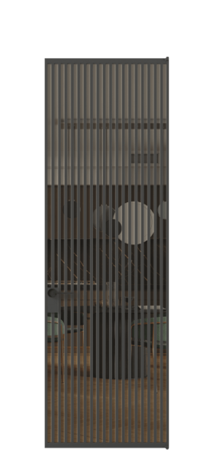 Алюминиевая дверь АЛПЛ040.06 Графитовый Прозрачное бронзовое стекло, триплекс Цена 236055  | Volhovec