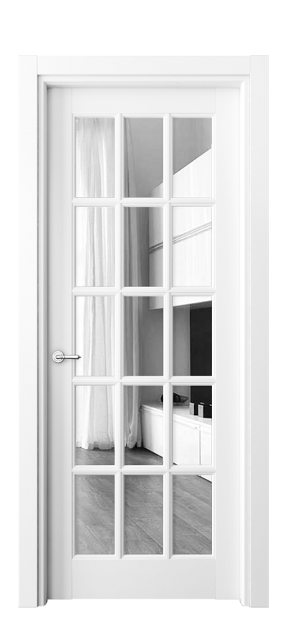Межкомнатная дверь Тоскана Грильято 6311 Матовый белоснежный Двустороннее зеркало, триплекс Цена 114899 ₽ | Volhovec