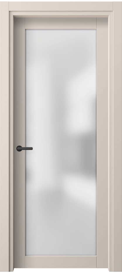 Межкомнатная дверь Neo 2102 ПЭТ пудровый бежевый Сатинированное стекло Цена 25359 ₽ | Volhovec