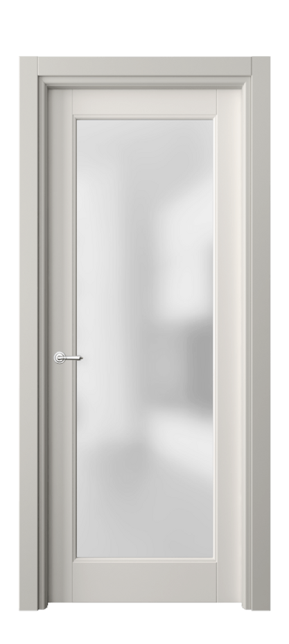 Межкомнатная дверь Тоскана Элегантэ 6300 Матовый пудровый белый Сатинированное стекло Цена 92299 ₽ | Volhovec