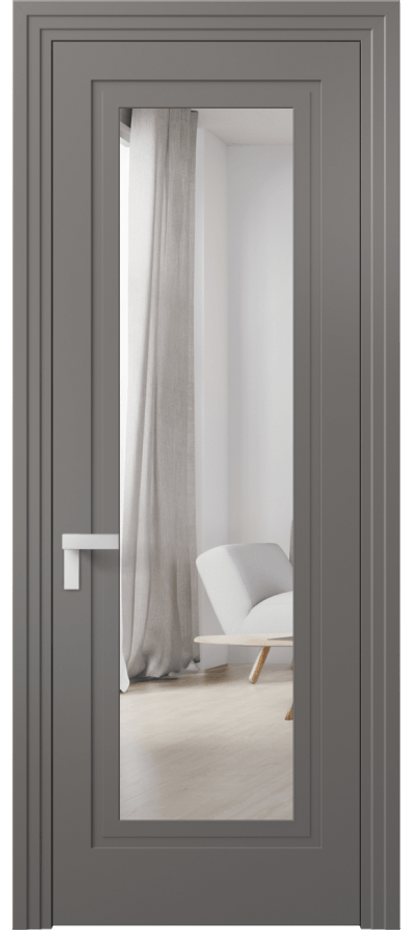 Межкомнатная дверь Рокка 8303 Матовый классический серый Двустороннее зеркало, триплекс Цена 85599 ₽ | Volhovec