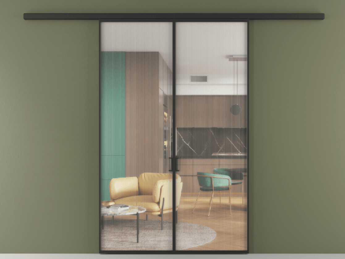 Перегородка Formato вдоль стены 2 створки АЛПР 040.01 Алюминий Черный Рифлёное стекло "Moru", триплекс. Скрытый короб ЧЕР Цена 219540 ₽ 1. Полотно 2 шт. (800/2100 мм)
2. Комплект установки раздвижной системы
3. Базовый комплект фурнитуры
4.Ручка RONDO
. Фабрика дверей Волховец 8 (800) 551 43 19 Перегородка Formato вдоль стены 2 створки АЛПР 040.01 Алюминий Черный Рифлёное стекло "Moru", триплекс Цена 219540 ₽ | Volhovec