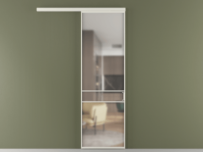 Алюминевая перегородка vd1_02 Matelux Crystalvision БЕЛ. Цвет Алюминий Белый. Материал Алюминий. Коллекция Перегородка Formato вдоль стены одностворчатая. Картинка.