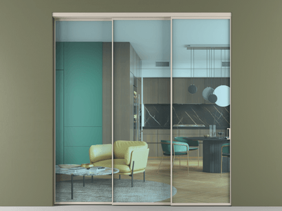 Алюминевая перегородка АЛПР 040.01_АСБЖ_ПРОЗ ГОЛ_new. Цвет Алюминий светло-бежевый. Материал Алюминий в эмали. Коллекция Перегородка Formato внутри проёма телескопик синхро 2. Картинка.