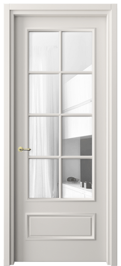 Дверь межкомнатная 8112 МПБЛ ПРОЗ. Цвет Матовый пудровый белый. Материал Гладкая эмаль. Коллекция Paris. Картинка.