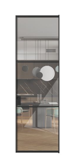 Дверь межкомнатная АЛПЛ040.03 ЧРН Алюминий Черный Stopsol Clear прозрачное. Цвет Алюминий Черный. Материал Алюминий. Коллекция Formato. Картинка.