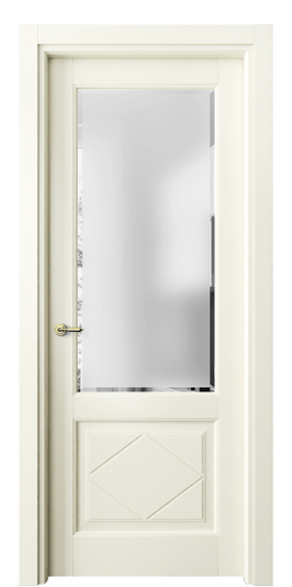 Дверь межкомнатная 6342 ММБ САТ-Ф. Цвет Матовый молочно-белый. Материал Гладкая эмаль. Коллекция Тоскана Ромбо. Картинка.