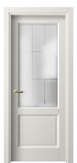 Дверь межкомнатная 1422 СТБЛ Сатинированное стекло Лофт. Цвет Софт-тач белоснежный. Материал Полипропилен. Коллекция Galant. Картинка.