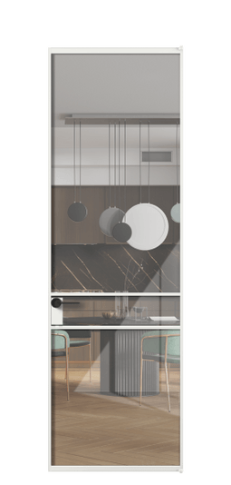 Дверь межкомнатная АЛПЛ040.02 АБЛ Алюминий белоснежный Stopsol Clear прозрачное. Цвет Алюминий белоснежный. Материал Алюминий в эмали. Коллекция Formato. Картинка.