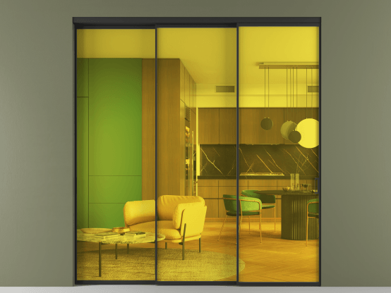 Алюминевая перегородка АЛПР 040.01_ЧРН_ПРОЗ ЖЕЛ_new. Цвет Алюминий Черный. Материал Алюминий. Коллекция Перегородка Formato внутри проёма 3 створки с синхронным механизмом. Фото. Алюминевая перегородка АЛПР 040.01_ЧРН_ПРОЗ ЖЕЛ_new. Цвет Алюминий Черный. Материал Алюминий. Коллекция Перегородка Formato внутри проёма 3 створки с синхронным механизмом. Картинка.