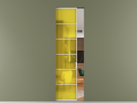 Алюминевая перегородка skr1_04_ Алюминий пудровый белый Сатинированное жёлтое стекло, триплекс, 6мм. Цвет Алюминий пудровый белый. Материал Алюминий в эмали. Коллекция Перегородка Formato скрытый пенал 1 створка. Фото. Алюминевая перегородка skr1_04_ Алюминий пудровый белый Сатинированное жёлтое стекло, триплекс, 6мм. Цвет Алюминий пудровый белый. Материал Алюминий в эмали. Коллекция Перегородка Formato скрытый пенал 1 створка. Картинка.