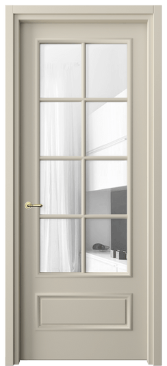 Дверь межкомнатная 8112 МБСР ПРОЗ. Цвет Матовый бежево-серый. Материал Гладкая эмаль. Коллекция Paris. Картинка.