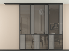 Перегородка Mosaic вдоль стены телескопик синхро 3