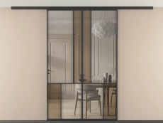 Перегородка Mosaic вдоль стены на потолок двустворчатая