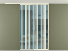 Перегородка Formato вдоль стены на потолок 2 створки с синхронным механизмом