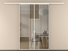 Перегородка Mosaic вдоль стены 2 створки