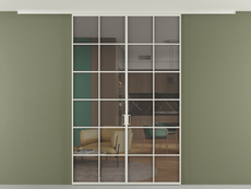 Перегородка Формато вдоль стены на потолок 2 створки