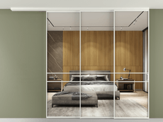 Перегородка Formato вдоль стены на потолок 3 створки с синхронным механизмом