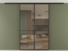 Перегородка Формато вдоль стены на потолок 2 створки