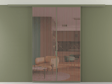 Перегородка Формато вдоль стены на потолок 2 створки