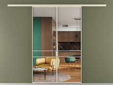 Перегородка Формато вдоль стены 2 створки