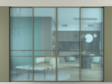 Перегородка Formato внутри проёма скрытое крепление в потолок 4 створки