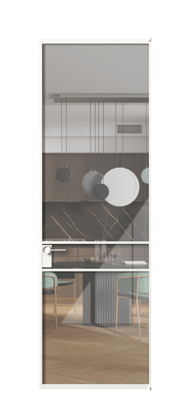 Дверь межкомнатная АЛПЛ040.02 БЕЛ Алюминий Белый Stopsol Clear прозрачное. Цвет Алюминий Белый. Материал Алюминий. Коллекция Formato. Картинка.