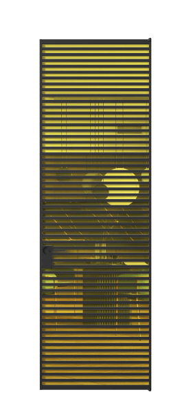 Дверь межкомнатная АЛПЛ040.06 ПРОЗ ЖЕЛ ЧЕР. Цвет Алюминий Черный. Материал Алюминий. Коллекция Formato. Картинка.